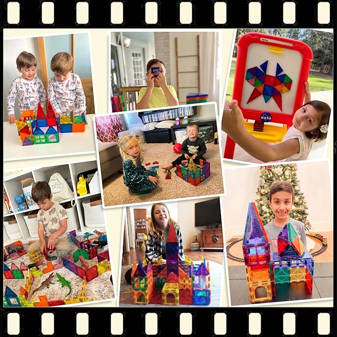 Magnetic Tiles Toddler Building Blocks Toys, Magnet Montessori Kids Toys for 3+ Year Old Boys and Girls, Preschool Learning Sensory STEM Education Gift Games, Birthday Gifts Idea for Kids Toddlers.