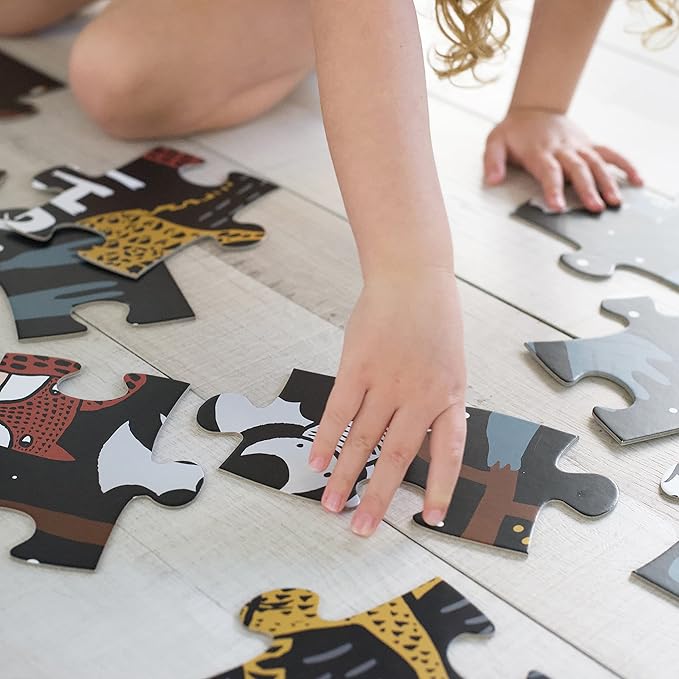 Wee Gallery Night Life Floor Puzzle, 24 Large Pieces, Durable Jumbo Jigsaw Floor Puzzles for Beginner, Toddlers, Preschool Kids, Learning Toy, Cognitive & Motor Development Activities, Brain Games