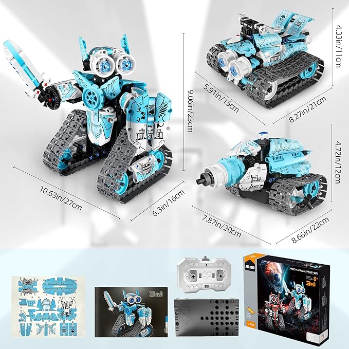 STEM Robot Building Kit for Boys 6-12, APP & Remote Control RC Toy for Kids Science LearningDIY Educational Gift Set for Age 6 7 8 9 10 11 12+ Boys & Girls