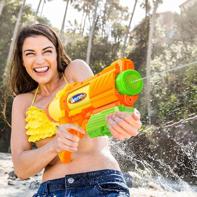 Super Water Gun for Kids Adults: 2 Pack - 1200CC Water Toy Gun Super Water Squirt Blaster Soaker Long Range High Capacity Swimming Pool Beach Outdoor Summer Fun Party Games, Gifts for Boys and Girls