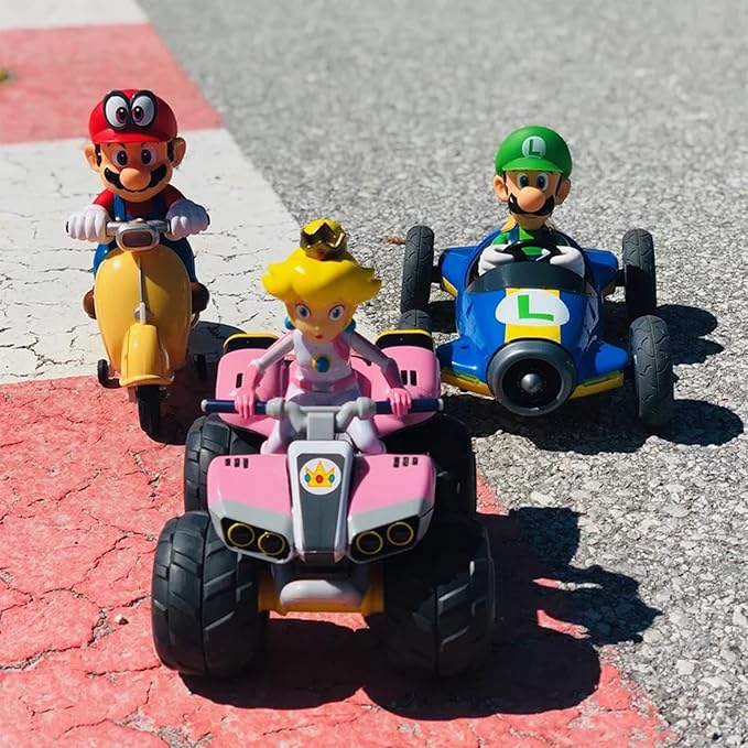 Carrera RC Official Licensed Mario Kart Mach 8 Luigi 1: 18 Scale 2.4 Ghz Remote Radio Control Car with Rechargeable Lifepo4 Battery - Kids Toys Boys/Girls, (Model: 181067)