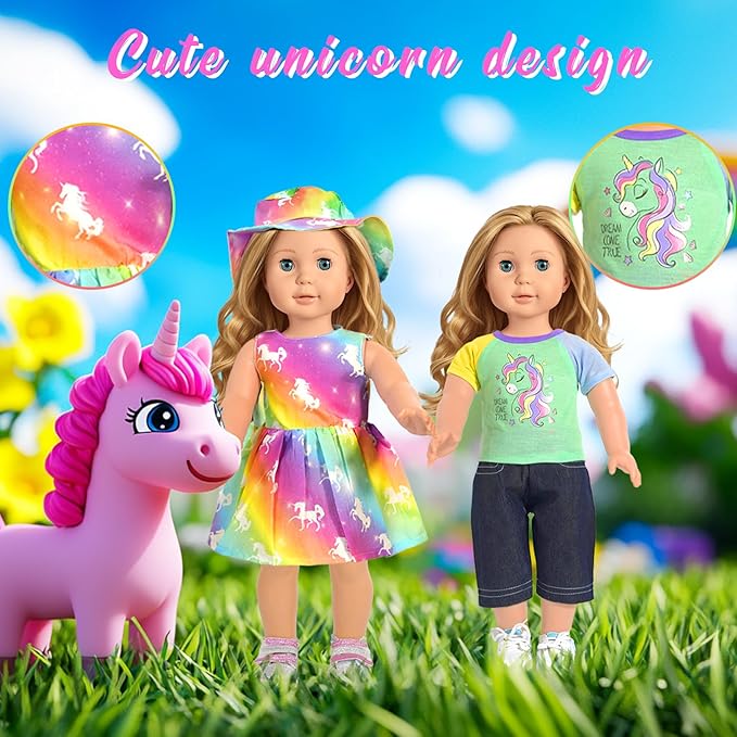 18 inch Doll Clothes Accessories, ARTST 18PCS Doll Clothes Outfit Dress for 18 inch, Xmas Gift for Girls(10 Set)