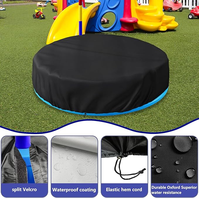 Kids Activity Pool Cover,Outdoor Heavy Duty 600D Waterproof Kiddie Pool Cover for Step2 Play & Shade Pool