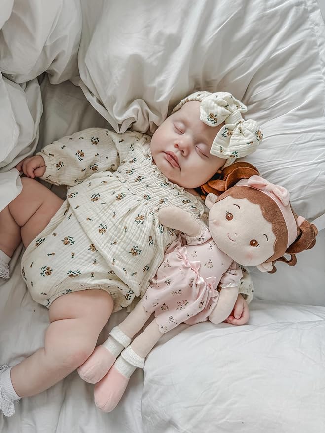 Soft Baby Doll Toys (16''), My First Baby Rag Doll for 1 Year-Old Girl Birthday Gift, Christmas Plush Toys Gift for Toddler Kids Infants -Princess Breeze