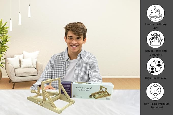 PATHFINDERS STEM Kit – Medieval Catapult kit| Trebuchet Science Kits for Kids Age 8-10 10-14 | stem Kits for Kids Age 12-14 Physics Toys | Kids Engineering kit | Learning Resource