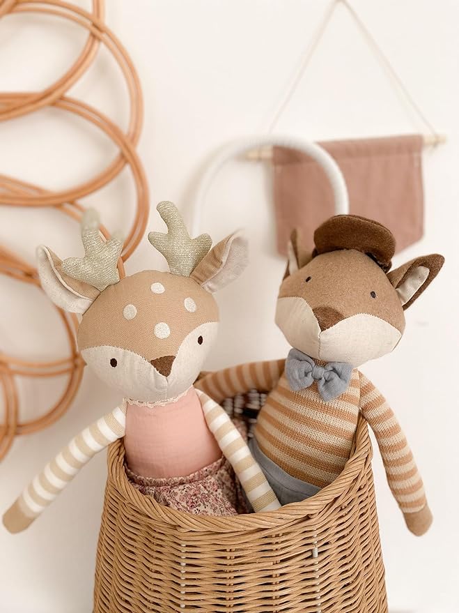 MON AMI Fleurette The Fawn Stuffed Doll – 16”, Soft Plush Animal Doll, Use as Toy or Room Decor, Woodland Toys