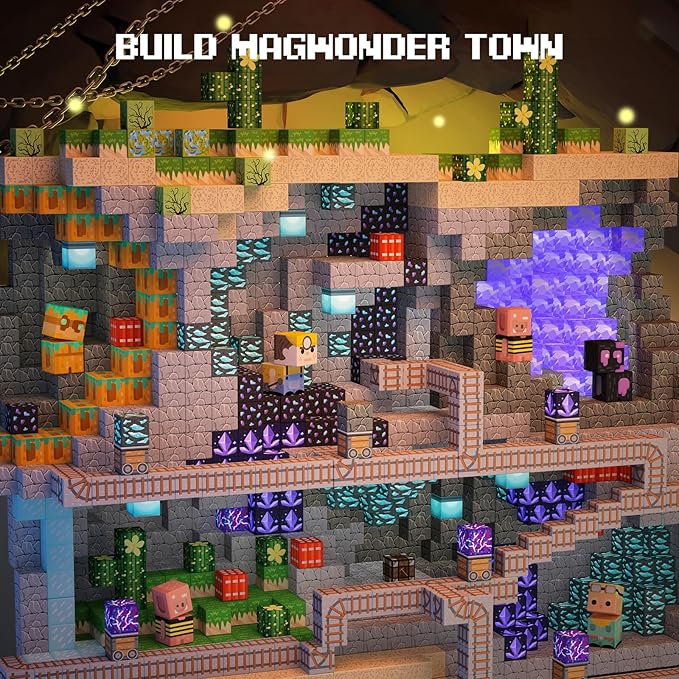 GobiDex 100PCS Magnetic Building Blocks Game-Based Build Magwonder World with Magnet Construction Toys STEM Sensory Gift for Boys Girls Birthday