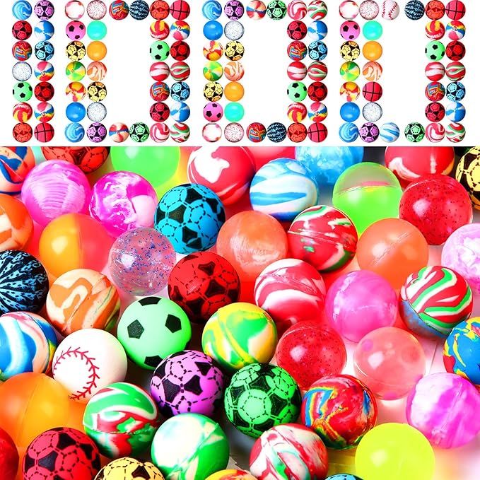 200 Pieces Bouncy Balls in Bulk 25 Mm/ 1 Inch Rubber High Bouncing Balls for Kids Colorful Bouncy Ornament for Kids Party Favors Prizes Gift Vending Machines Outdoor Activities