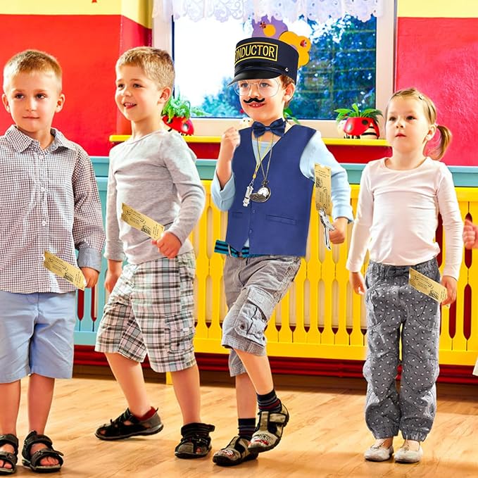Kyson Train Conductor Costume 21Pcs Express Engineer Costume Accessories for Halloween Christmas Career Day