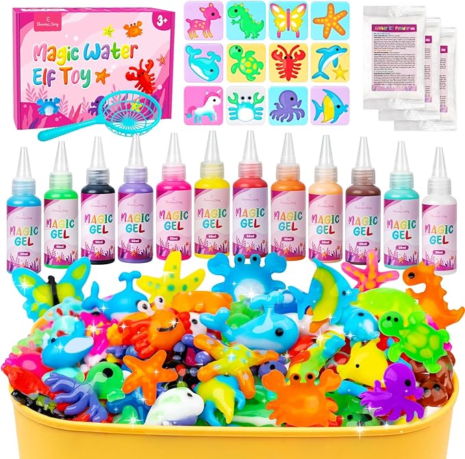 Eleanore's Diary Aqua Fairy Water Gel Kit, Magic Water Elf Toys for Kids, Creative Squishy Maker Toy, Holiday DIY Art & Crafts for Boys Girls Ages 3-12, Summer Family Party Favors Birthday Gifts