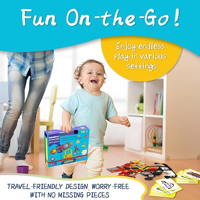 Magnetic Puzzles for Kids Ages 4-8 - 71 PC Educational Vehicle Magnetic Book, Dress-Up Game & Preschool Toddler Learning Activities, Travel-Friendly STEM Toy, Fridge Magnets for Toddlers Ages 1-3 3-12