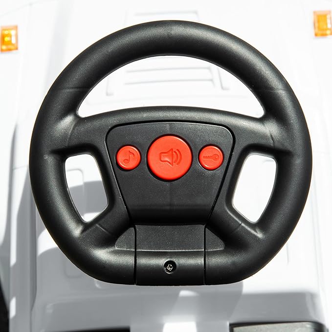 Aosom Kids Ride on Push Car, SUV Style Sliding Walking Car for Toddle with Horn, Music, Working Lights, Hidden Storage and Anti-Dumping System, White