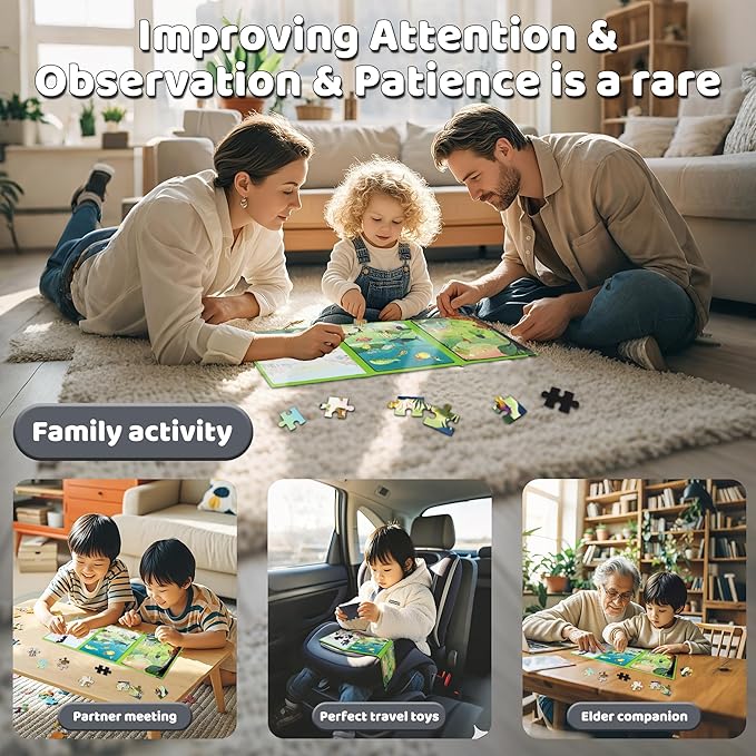 Puzzles for Kids Ages 3-5 60 Pieces Travel Puzzles for Kids Age 4-6 Animal Airplane Car Road Trip Activities Games Toys 3 4 5 6 7 8 Years Old Girls and Boys Gift