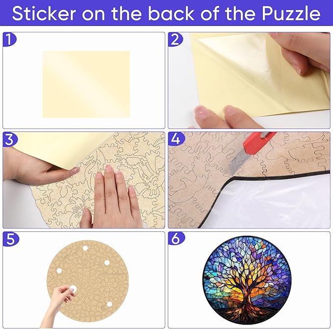 Tree of Life Puzzles for Adults,200 Pieces Wooden Jigsaw Puzzles,Unique Shape Puzzles for Adults and Kids,Extra Thick 5MM,Family Game, Birthday Gifts,11.2x11.2 Inches