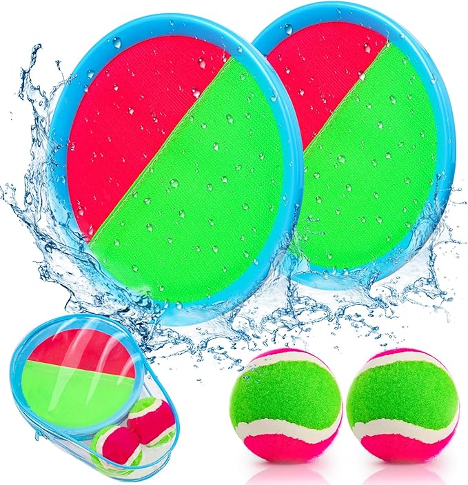 Toss and Catch Ball Set Kids Toys Outdoor Beach Pool Toys Ball Catch Sets Classic Outdoor Beach Games Yard Games for 3 4 5 6 7 8 Year Old Boys Girls Gifts Sports Easter Basket Stuffers