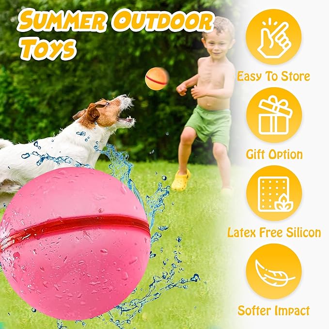 Reusable Water Balloons for Kids – 16 Pack | Quick-Fill, Refillable Water Balloons for Endless Summer Fun | Soft, Durable Magnetic Water Balloons for Outdoor Activities & Backyard Water Fights