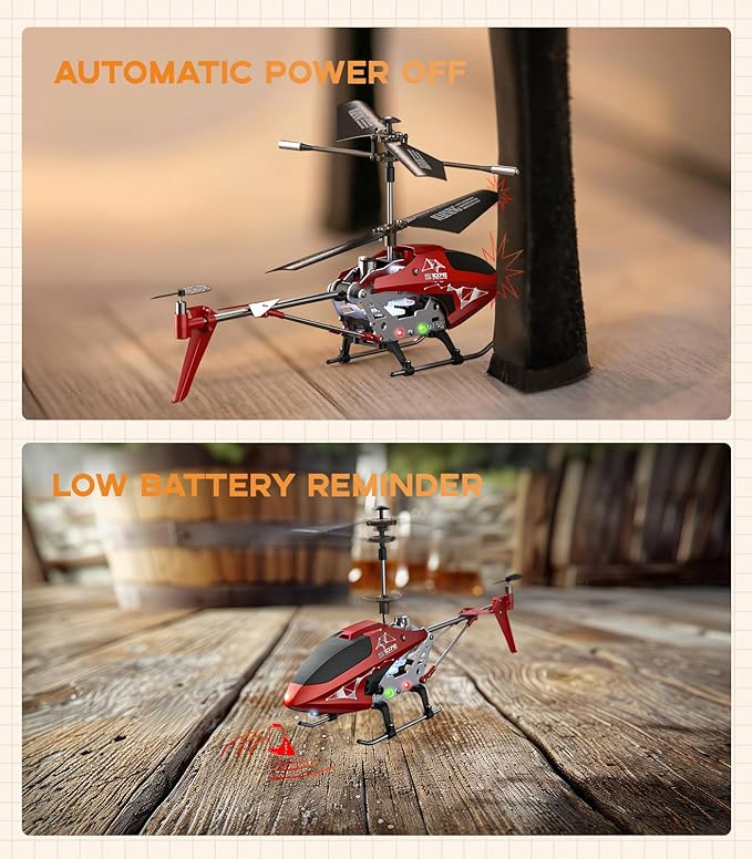 SYMA S107H-E RC Helicopter for Kids and Beginners, Remote Control Helicopter with Altitude Hold, 2 Speed Modes, Whole Alloy Toy for Boys Girls Indoor Outdoor Gift