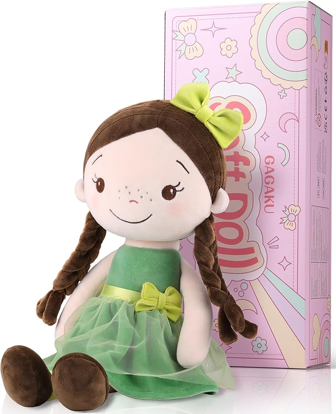 Soft Baby Doll Toys (16'') for Girls, My First Baby Rag Dolls for 1 Year Old Girl Birthday Gift Plush Doll Toys Machine Washable Baby Doll for Toddler Kids Infants - Forest Girl