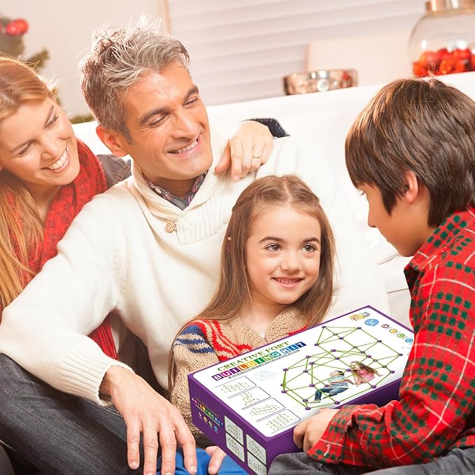 Fort Building Kit for Kids,STEM Construction Toys, Educational Gift for 3 4 5 6 7 8 9 10 11 12 Years Old Boys and Girls,Ultimate Creative Set for Indoor & Outdoors Activity,140 Pcs,Purple