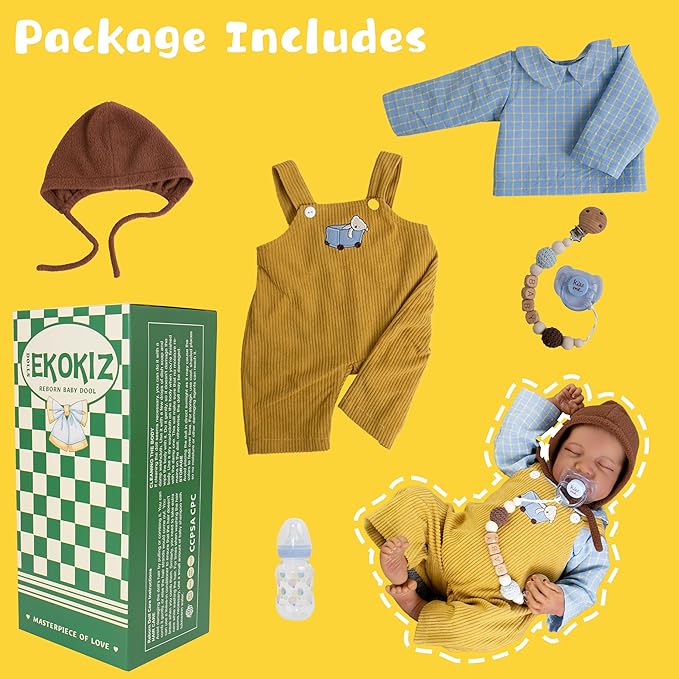 Reborn Baby Dolls Boy 18- Inch Lifelike Baby Dolls That Look Real with Soft Cloth Body Cute Realistic Newborn Baby Dolls Fake Baby Dolls with Complete Accessories for Kids Age 3+