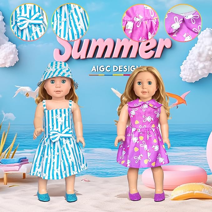 18 inch Doll Clothes Accessories for Girl Doll Clothes(10 Set)