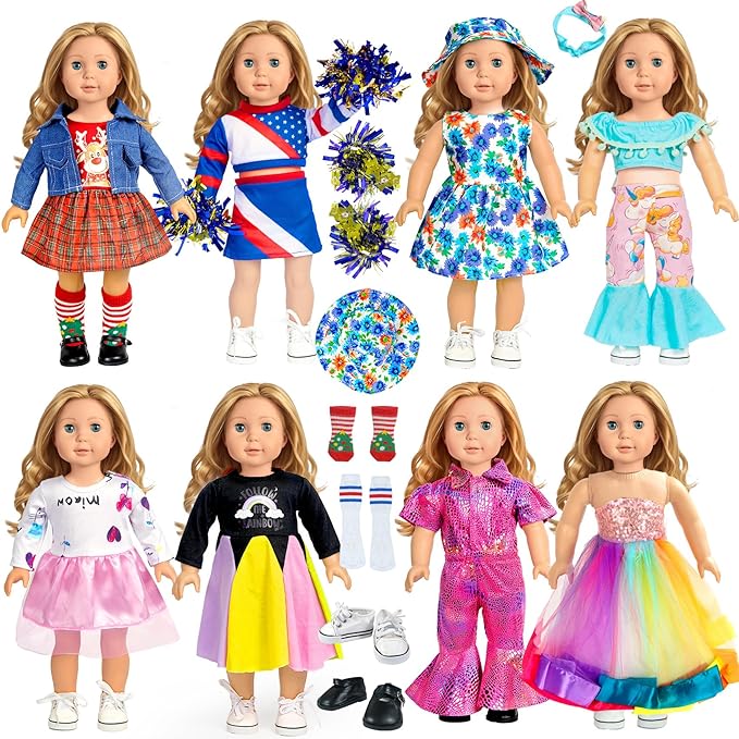 18 inch Doll Clothes Accessories American Doll Socks 18 inch Girl Doll Shoes - Compatible with18 Inch Dolls Clothes