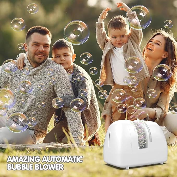 Bubble Machine for Kids Parties Bubble Maker Operated by Plugin or Batteries Outdoors Blower Life Theme Parties Weddings Birthday Parties Create Bubble World Gifts for Boys and Girls