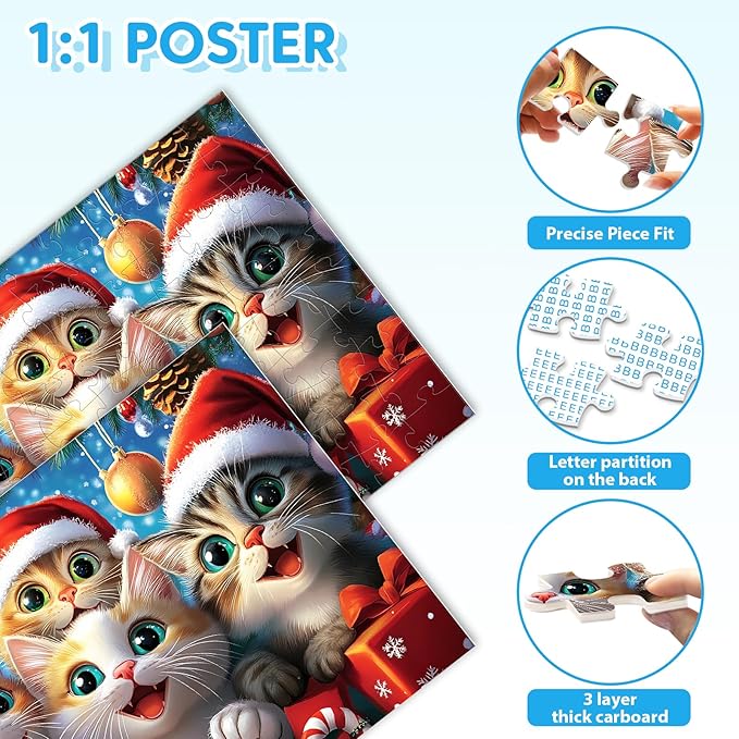 4 Packs Puzzles for Kids Ages 4-6 - Cute Animal Selfies, 100 Piece Puzzles for Kids Ages 6-8 8-10, Large Piece Puzzle for Seniors Adults, Educational Games Toys for 5 Year Old Boys and Girls