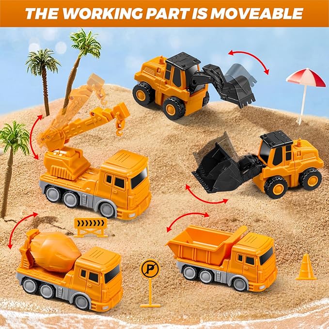 Magnetic Transform Engineering Car Assembled Toys with Storage Box, Robot Magnetic Blocks Toy, Construction Vehicle Engineering Cars for Kids Ages 3-9 Toddler Activities - 35 Pieces