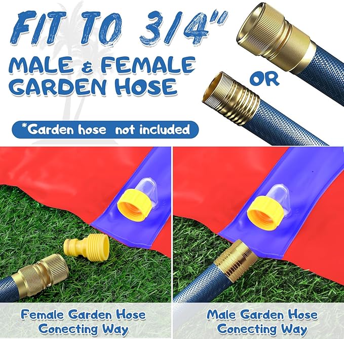 30Ft Slip Water Slide with 2 Bodyboards, Extra Long Heavy Duty Double Lane for Adults and Kids, Summer Outdoor Water Toys Outside Play Backyard Games with Sprinkler