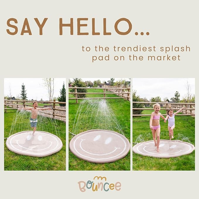 Bouncee Splash Pad Sprinkler for Kids - 68" Outside Mini Pool for Baby and Toddler - Splash Pad for Toddlers - Splash Pad for Kids Ages 4-8 - Inflatable Outdoor Toys for Toddlers - Water Toys