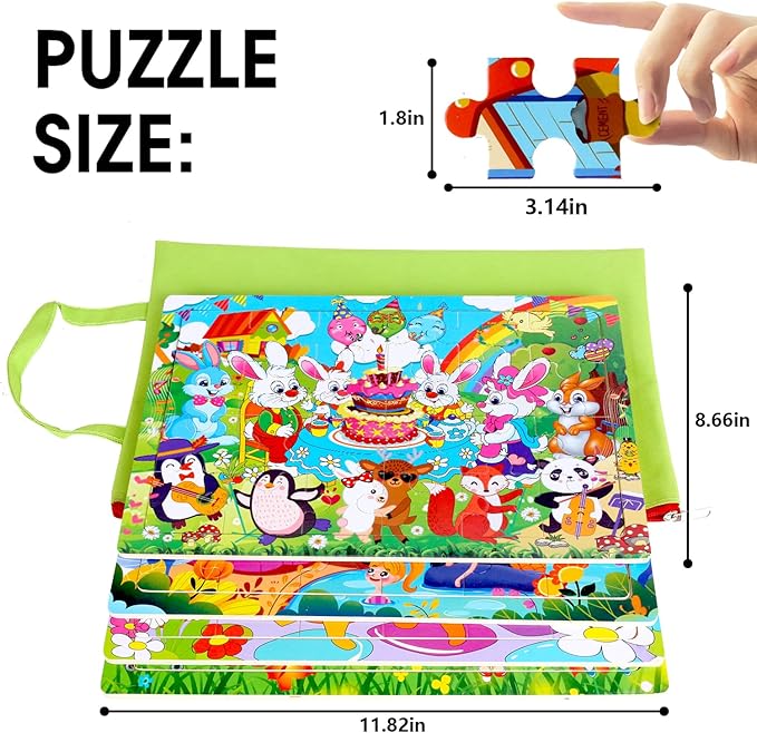 Jigsaw Puzzles for Kids Ages 2-4 Wooden Realistic Montessori Toddler Puzzles Ages 3-5 - Princess Learning Games for Boys and Girls 4-8 Year Olds 4 Packs 24 Pcs