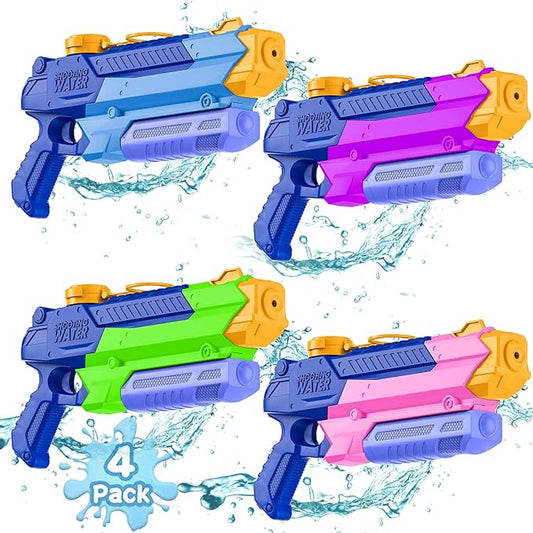 Water Guns for Kids Adults, 4 Pack 400CC/40ft Long Range High Capacity Squirt Guns Toy, Pool Toys Water Toys for Swimming Pool Beach Sand Outdoor, Summer Gifts for Boys Girls