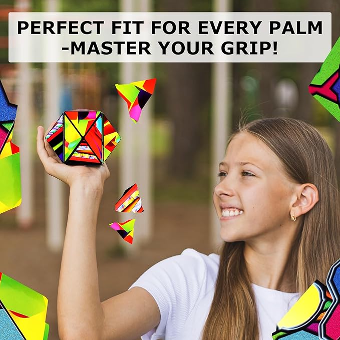 SHASHIBO Shape Shifting Box - STEM Magnetic Fidget Cube That Transforms Into Over 70 Shapes, Download Fun in Motion Toys Mobile App (Stained Glass)