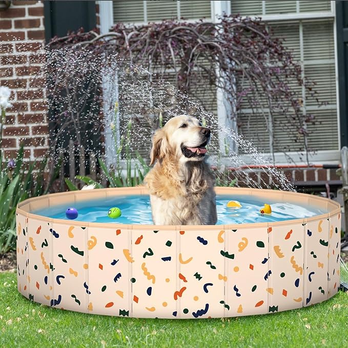 Ball Pits for Toddlers, 47" x 12" Foldable Kiddie Pool Dog Ball Pits Collapsible Baby Pool Dog Swimming Pool Portable Sandbox Kid Pool Indoor and Outdoor Game Without Balls
