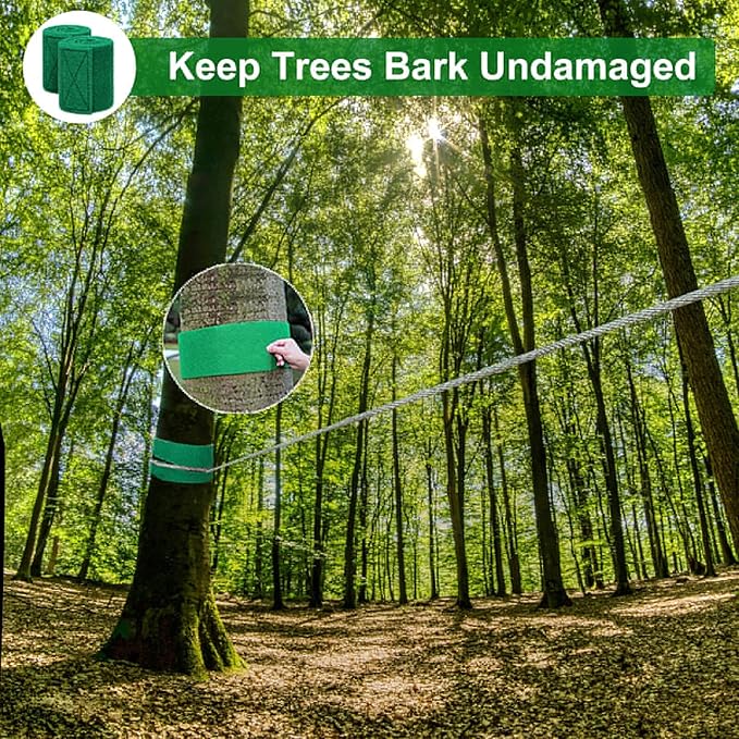 EDOSTORY 98 Feet Backyard Zip Line Kit for Kids and Adult Up Outdoor to 330lb with Stainless Steel Ziplines Spring Brake and Safety Harness, Christmas and Birthday Gifts for Kids(Red)