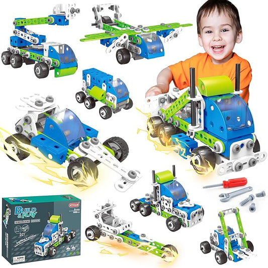 18 in 1 STEM Toys, SMIESSKIDDO 175 PCS Building Toys for Kids Ages 4-8 5-7 6-8 Educational Activities for Boys 4-6 8-10 Construction Creative Games Birthday Gifts for 4 5 6 7 8+ Year Old Boy Girl