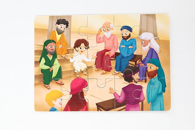 Bible Puzzles for Kids Ages 4-6 | 4-in-1 Wooden Jigsaw Puzzles in Box (15 pcs Each) | Christian Gifts for Kids | Preschool Learning Activities | Preschool Graduation Gift (New Testament B)