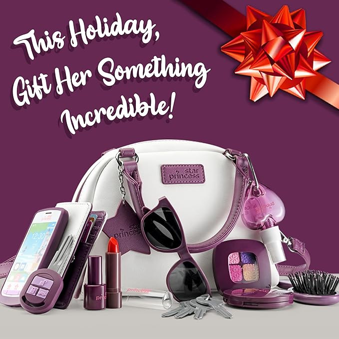 Little Girls Purse with Accessories and Pretend Makeup for Toddlers - My First Purse Set Includes Handbag, Phone, Wallet, Play Makeup and More Pretend Play Toys for Girl Age 3 +