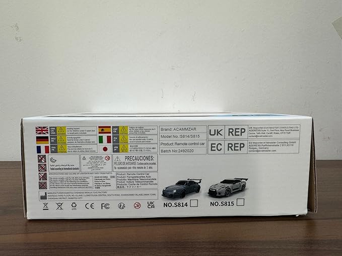 ACAMMZAR RC Drift Car, 1:24 Remote Control Car for Kids, 20KM/H 4WD High Speed RC Cars with LED Lights, Two Batteries, Extra Drifting Tires, Vehicle for Adults Boys Girls