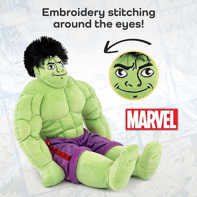 Jay Franco Marvel Super Hero Adventures Toddler Hulk Plush Stuffed Pillow Buddy - Super Soft Polyester Microfiber, 18 inch (Official Marvel Product)