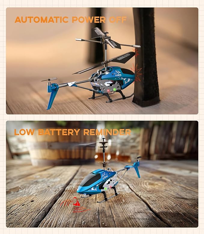 SYMA Remote Control Helicopter, S107H-E RC Helicopter with One Key take Off/Landing, High & Low Speed and Durable Alloy Design, Gift Toy for Kids and Beginners