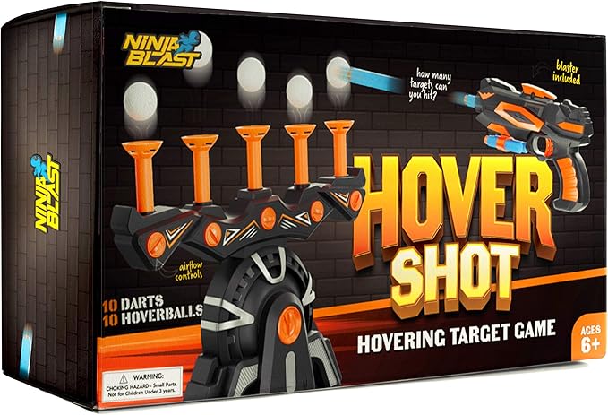 Hover Shot Shooting Toy for Kids - Ball Target Game for Nerf Guns - Cool Birthday Gifts Toys for Boys Age 6+ Year Old Boy Best Teenage Gift Idea - Gun, Targets & Darts - Powered by Plug or Batteries