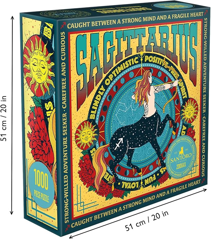 Zodiax - 1000 Piece Jigsaw Puzzle - Sagittarius - Fun Birthday Gift For Kids, Adults | Astrology Gifts for Women and Men | Zodiac Horoscope Puzzle