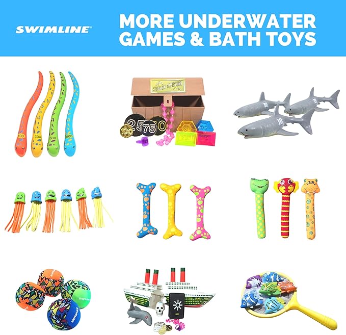 SWIMLINE Titanic Themed Dive Toy Sinking Ship Hidden Treasure Combo Pack Catch And Retrieval Cruise Ship Game For Swimming Pool & Bath Tub For Kids Multi Color Rings Underwater Dive Practice Education