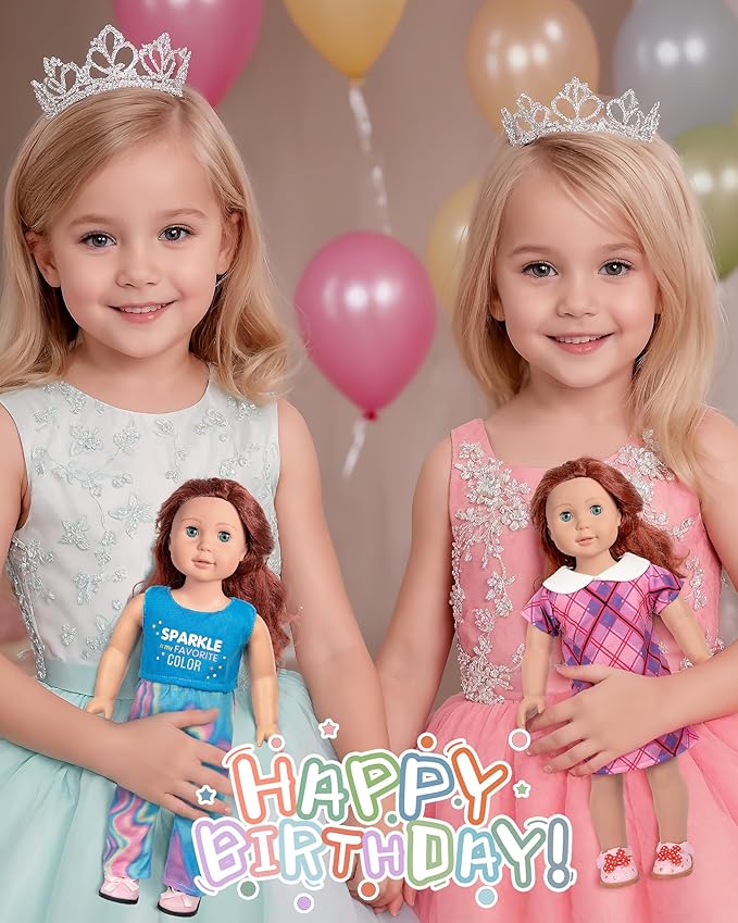 American 18-Inch Doll Clothes, 8 Sets Doll Clothing and Accessories for 18 inch Doll, Baby Doll Dress up Toys for Girls Kids