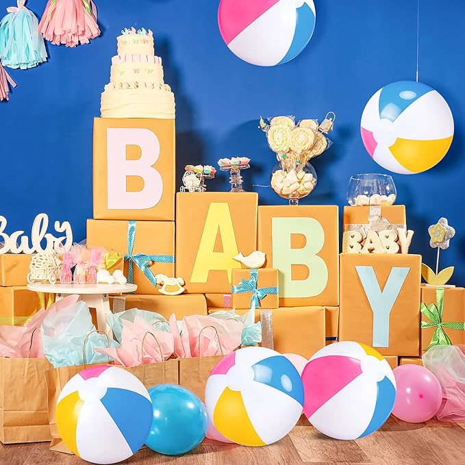 Zhanmai 60 Pack 12 Inch Inflatable Beach Balls Bulk for Party Favors for Boys and Girls Pool Beach Ball Water Game Toys Birthday Decorations(Cute Color)