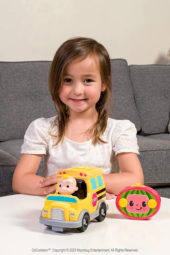 Jada Toys Cocomelon 7.5" School Bus RC Remote Control Car, Toys for Kids