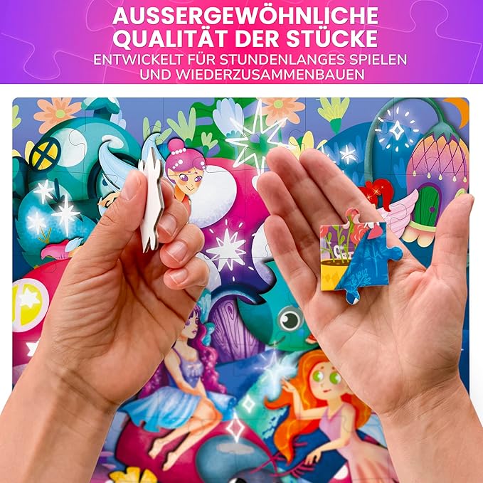 QUOKKA Puzzles for Toddlers 3-5 – 4 x 48 Pieces Puzzles for Kids Ages 3-4 – 12 Toy Learning Vert Girls for 4-6 – Jigsaw Game for Boy and Girl 3-5-7 Year Old