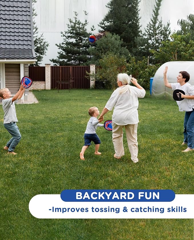 Aywewii Toss and Catch Ball Set Outdoor Beach Pool Toys for Kids Games Baseball Ball Catch Game Toddler Toys Games Gifts for 3 4 5 Year Old Boys Girls Birthday Gifts Easter Basket Stuffers